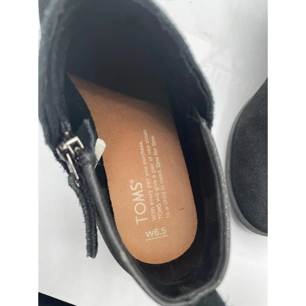 TOMS Deia Bootie in Black Suede Women's Boots Size W6.5_6